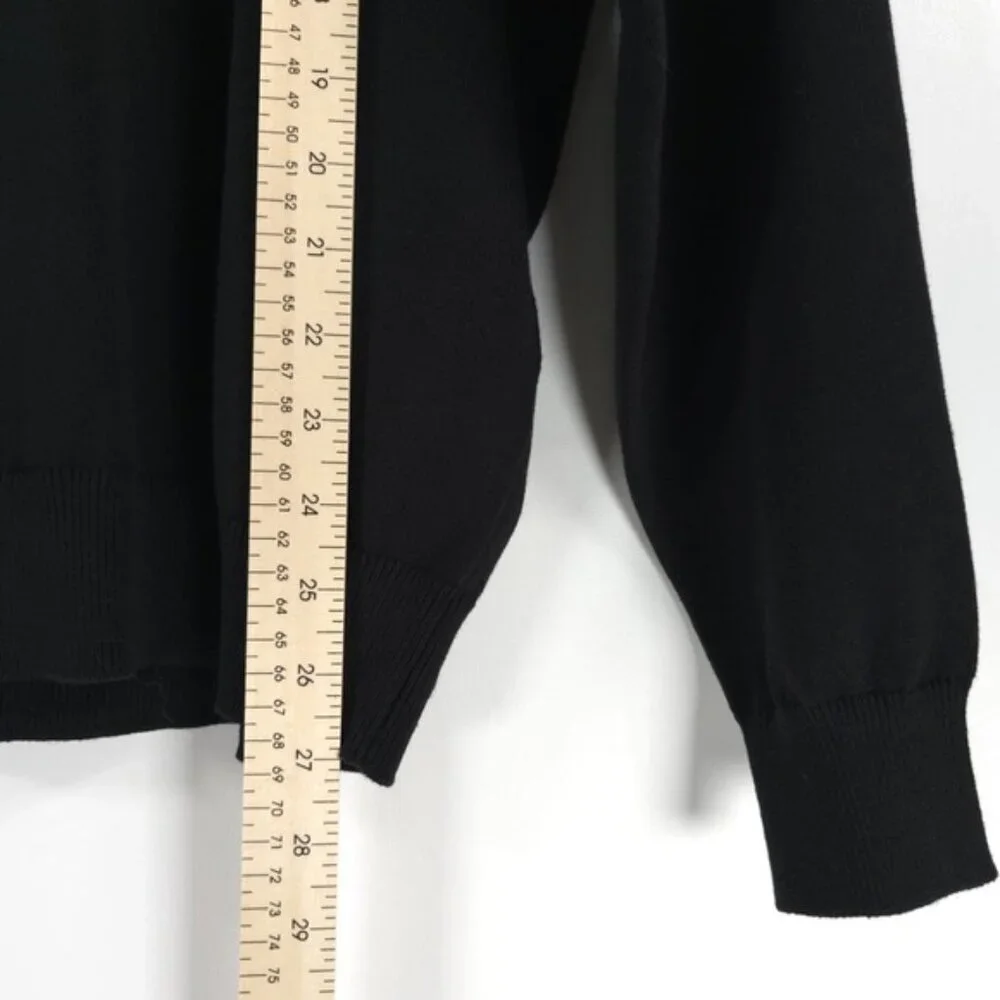 NWT ZARA “I’M OK WITH THIS” Text Print Black‎ Crew Neck Knit Pullover Sweater M